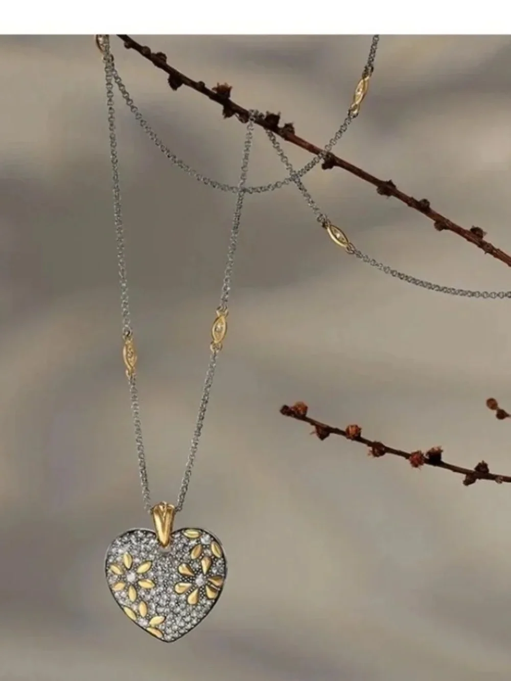 🌼🆕 NWT Brighton Garden Of Love Heart Convertible Necklace $228